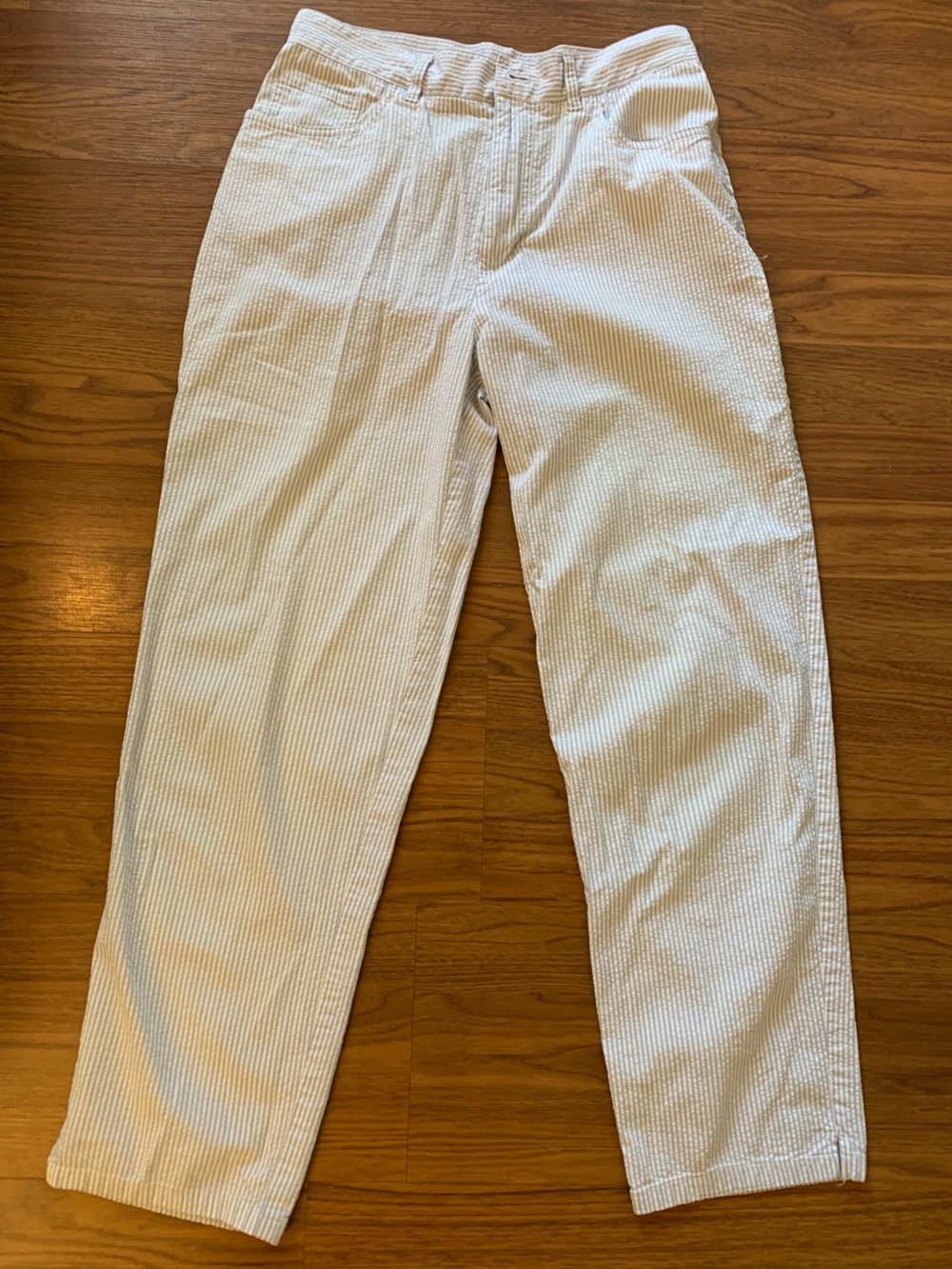 Vintage Lauren Ralph Lauren Light Blue White Stripes Cotton Lycra Pants 8